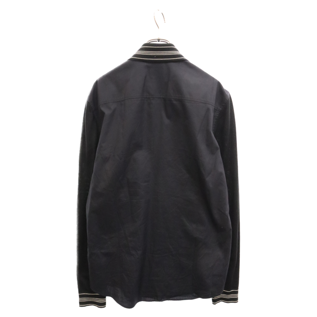 BURBERRY(バーバリー)のBURBERRY バーバリー 20AW BLACK POPLIN SHIRT ロゴチェーン刺繍 襟・袖ニット切替長袖シャツ ブラック 8029166 メンズのトップス(シャツ)の商品写真