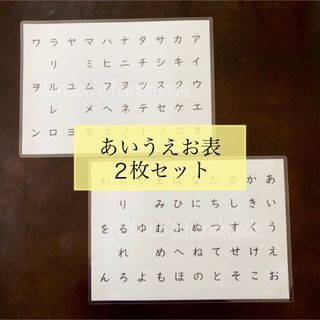 あいうえお表【ひらがな/カタカナ】2枚セット　ラミネート加工済み(知育玩具)