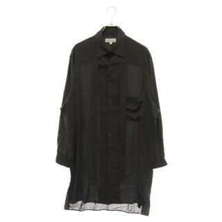 Yohji Yamamoto POUR HOMME ヨウジヤマモト プールオム 変形台衿 ブラウス 長袖シャツ ブラック HX-B22-201