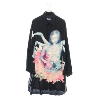 Yohji Yamamoto - Yohji Yamamoto POUR HOMME ヨウジヤマモト プールオム 20SS×内田すずめ Big print before blouse ビックプリント ビフォー ブルース 長袖シャツ ブラック HN-B54-820