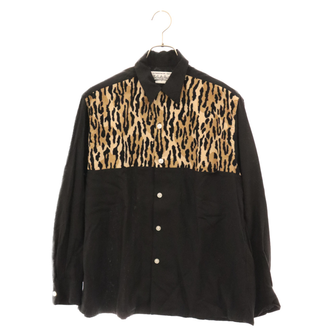 WACKO MARIA(ワコマリア)のWACKO MARIA ワコマリア TWO-TONE 50'S SHIRT ツートーン フィフティーズ長袖シャツ アロハシャツ レオパード ベージュ/ブラック メンズのトップス(シャツ)の商品写真