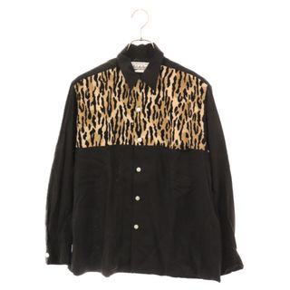 ワコマリア(WACKO MARIA)のWACKO MARIA ワコマリア TWO-TONE 50'S SHIRT ツートーン フィフティーズ長袖シャツ アロハシャツ レオパード ベージュ/ブラック(シャツ)