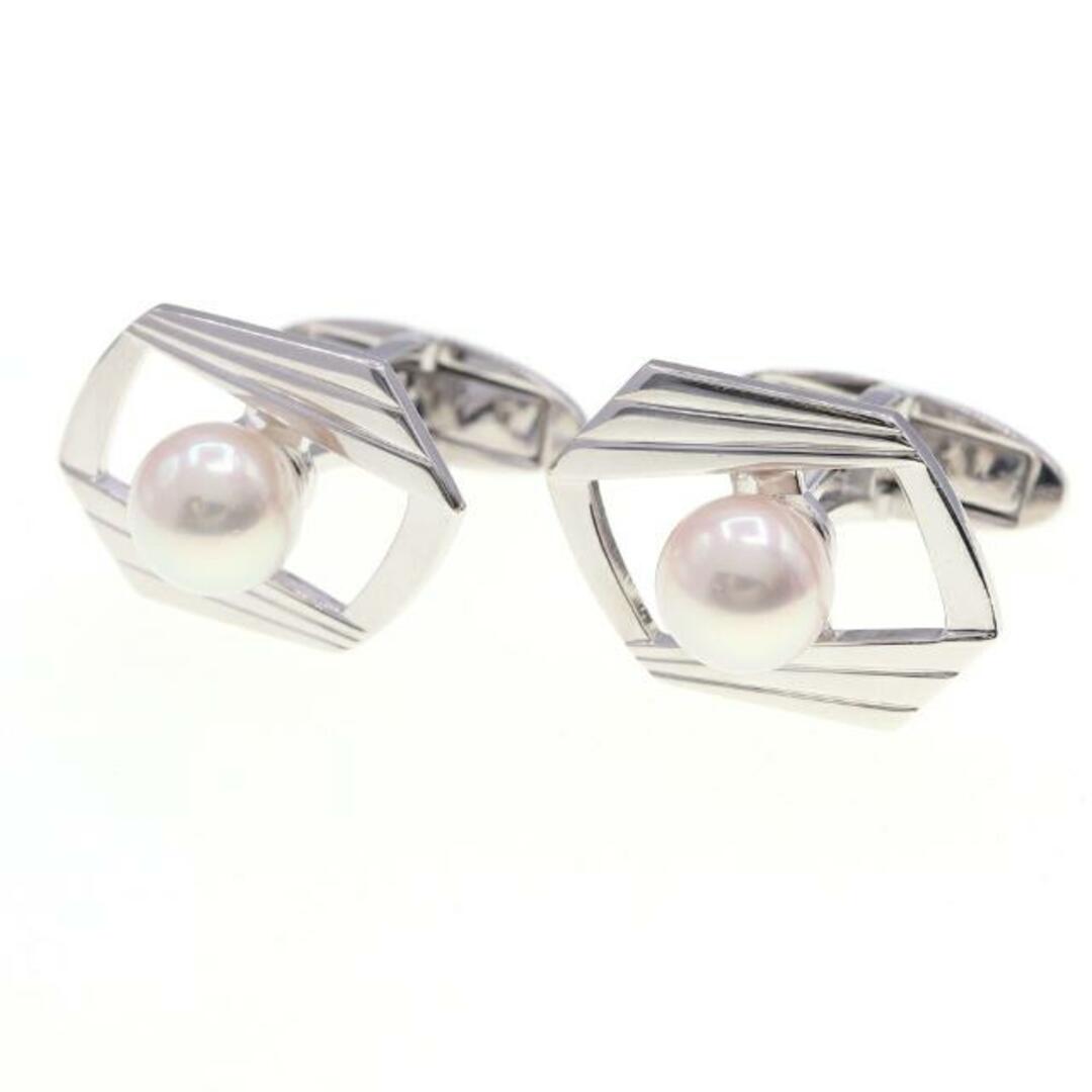 MIKIMOTO(ミキモト)の ミキモト カフス 2Pパール K18 WG 中古 パール メンズのファッション小物(カフリンクス)の商品写真