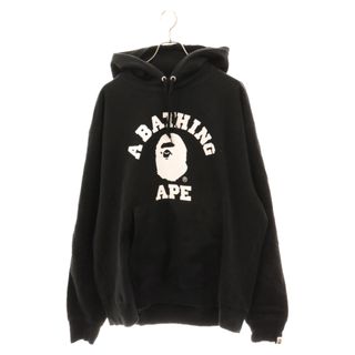 アベイシングエイプ(A BATHING APE)のA BATHING APE アベイシングエイプ Classic College Relaxed Fit Pullover Hoodie クラシックカレッジロゴリラックスフィップルオーバースウェットパーカー ブラック 001PPG301002X(パーカー)