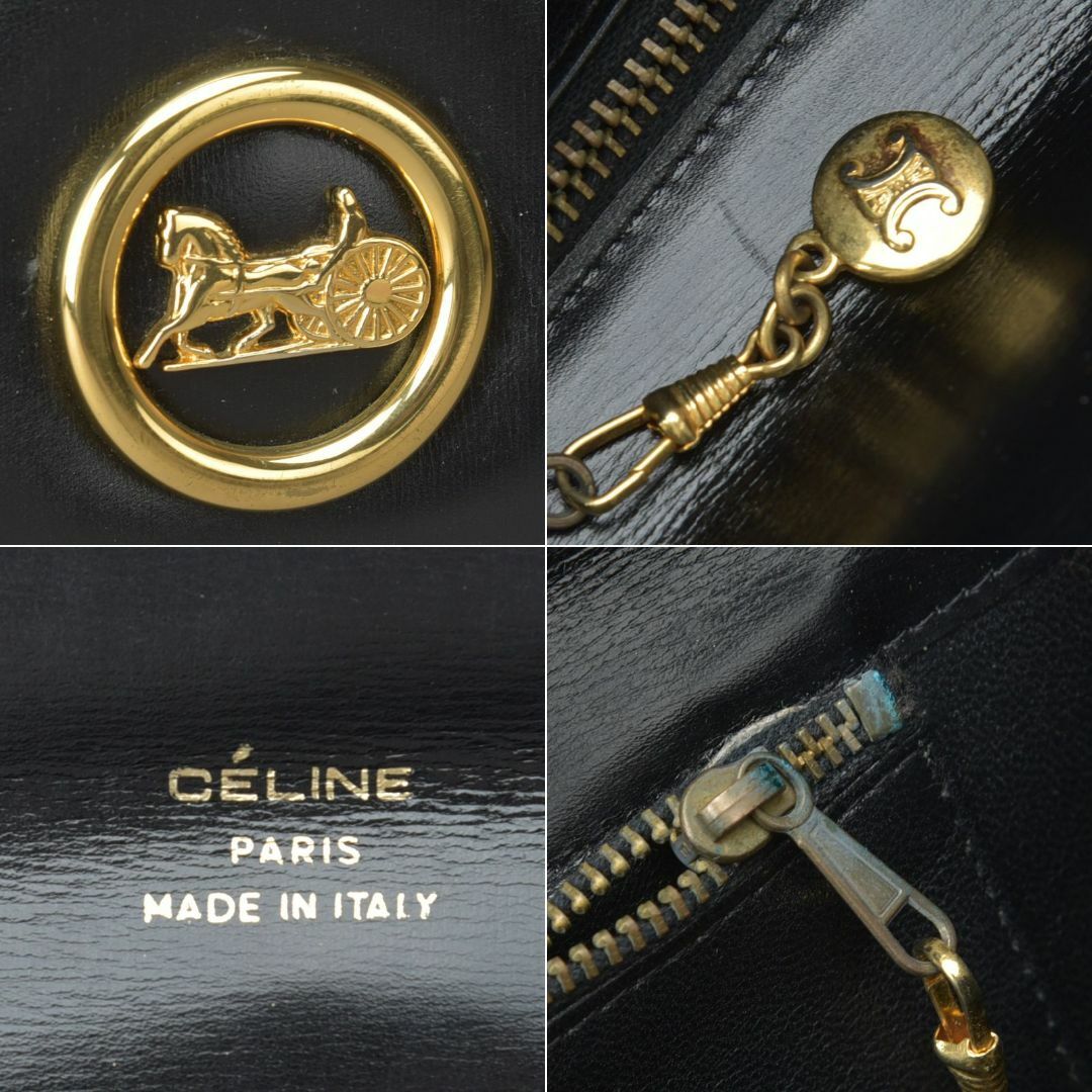celine(セリーヌ)のCELINE♡セリーヌ 馬車金具 ショルダーバッグ カーフレザー 黒 2WAY レディースのバッグ(ショルダーバッグ)の商品写真