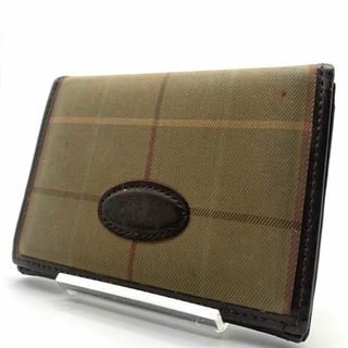 バーバリー(BURBERRY)のバーバリー　ヴィンテージ　カードケース　キャンバス　レザー　ノバチェック(名刺入れ/定期入れ)