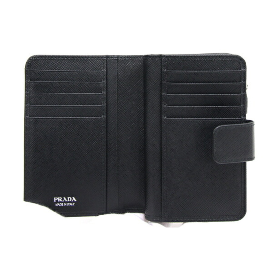 PRADA(プラダ)の プラダ 二つ折り財布 1ML225 ブラック レザー 黒 レディースのファッション小物(財布)の商品写真