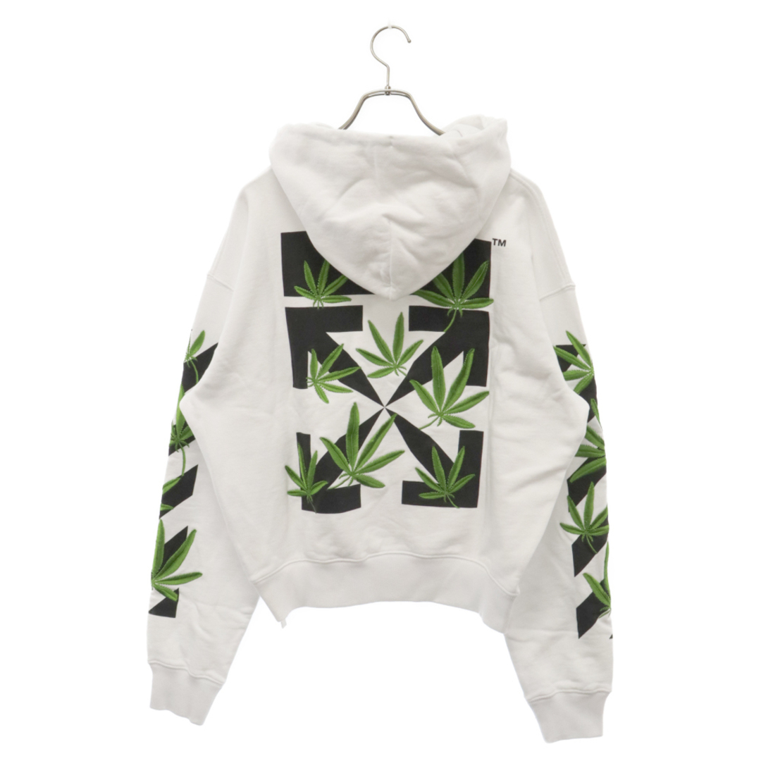 OFF-WHITE(オフホワイト)のOFF-WHITE オフホワイト 22SS Weed Arrow ウィードアロー ロゴ刺繍 スウェット プルオーバーパーカー ホワイト OMBB037S22FLE010 メンズのトップス(パーカー)の商品写真