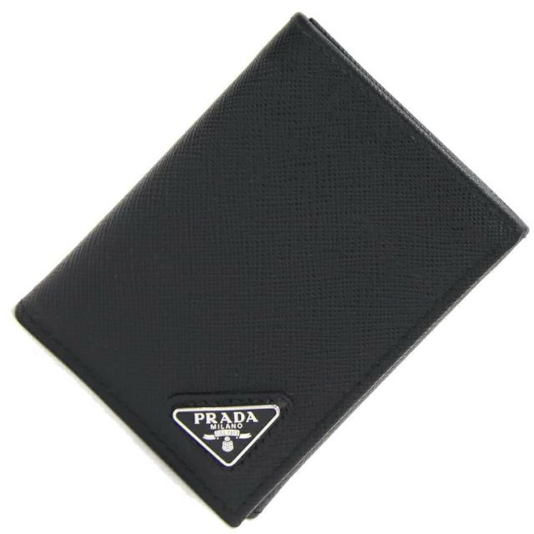 PRADA(プラダ)の プラダ 三つ折り札入れ 2MH041 ブラック レザー レディースのファッション小物(財布)の商品写真