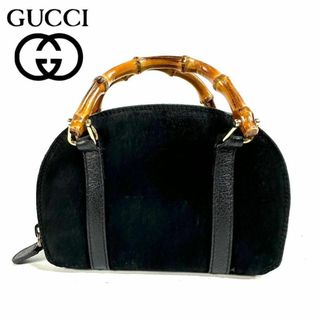 グッチ(Gucci)の【希少品】GUCCI バンブー スエード レザー ミニバッグ ポーチ イタリア製(その他)