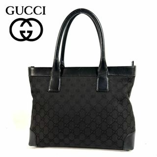 フェンディ(FENDI)の【美品】GUCCI GGキャンバス トートバッグ ブラック イタリア製(ハンドバッグ)