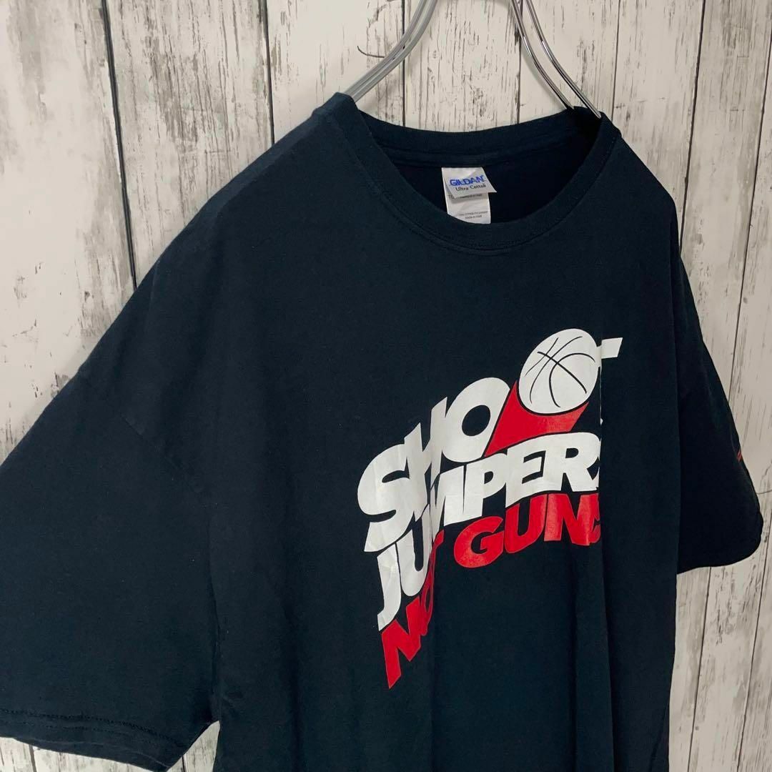 GILDAN USA古着 ビックサイズバスケプリントTシャツ XL 黒 メンズ メンズのトップス(Tシャツ/カットソー(半袖/袖なし))の商品写真