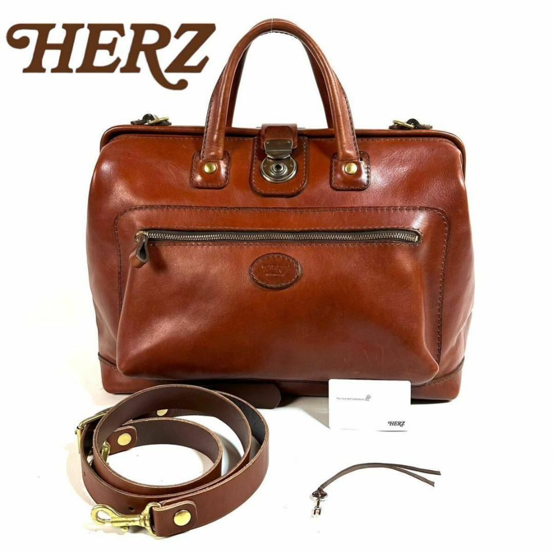 HERZ(ヘルツ)の【美品】HERZ レザー 2way 大容量 ダレスバッグV-30 錠前タイプ L メンズのバッグ(ビジネスバッグ)の商品写真