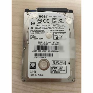 apple 純正 HGST 2.5インチHDD ハードディスク 500GB