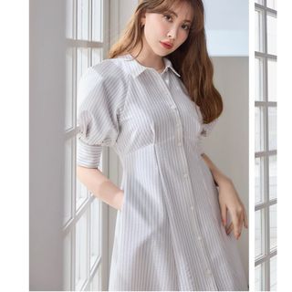 ハーリップトゥ(Her lip to)のherlipto Volume Sleeve Stripe Dress(ロングワンピース/マキシワンピース)