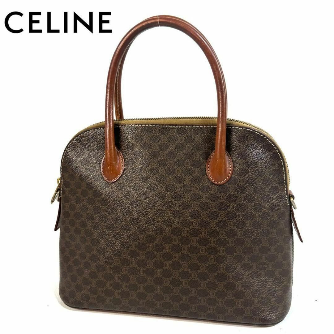 celine(セリーヌ)の【希少品】CELINE マカダム PVC ハンドバッグ ゴールド金具 イタリア製 レディースのバッグ(ハンドバッグ)の商品写真