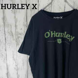 HURLEY X USA古着 ビックサイズクローバープリントTシャツ L黒メンズ(Tシャツ/カットソー(半袖/袖なし))