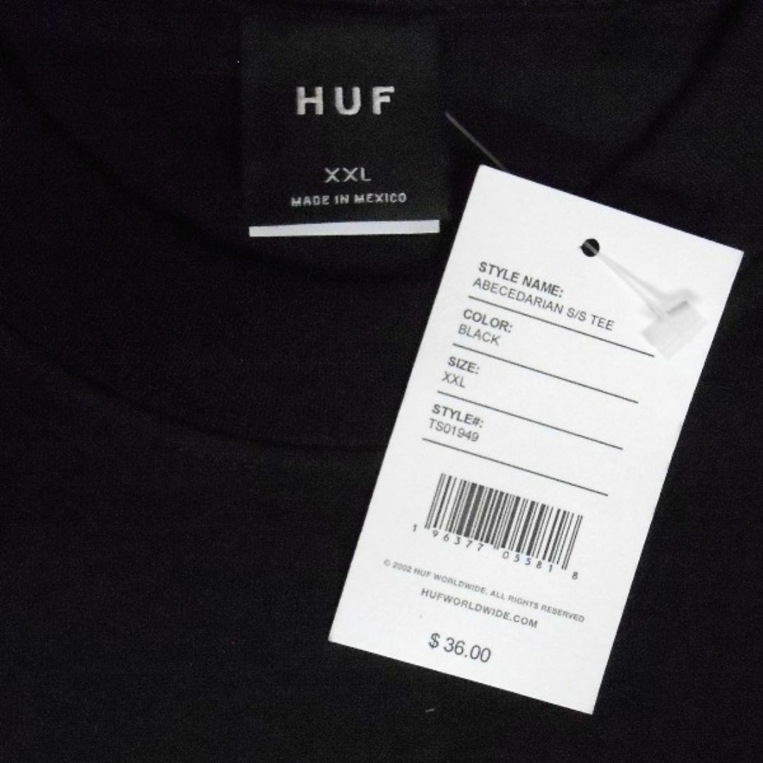 HUF(ハフ)のHUF*ハフ*US:XXL/ブラック[ABECEDARIAN]プリント半袖T メンズのトップス(Tシャツ/カットソー(半袖/袖なし))の商品写真