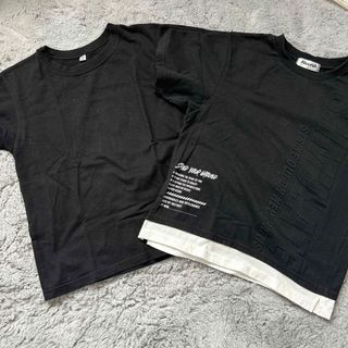 とんとん様専用 子供服 半袖 黒 2枚セット 130(Tシャツ/カットソー)