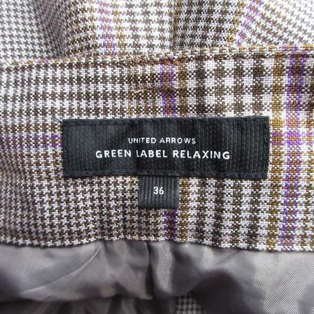 期間限定】 RELAXING LABEL GREEN パンツスーツ 36 チェック ダブル 期間限定】 RELAXING LABEL GREEN パンツスーツ 36 チェック ダブル