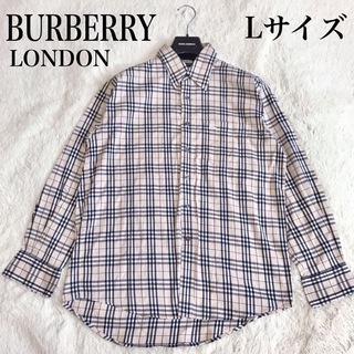 BURBERRY - 美品 大きめ BURBERRY ノバチェック ホースロゴ 長袖 シャツ Lサイズ