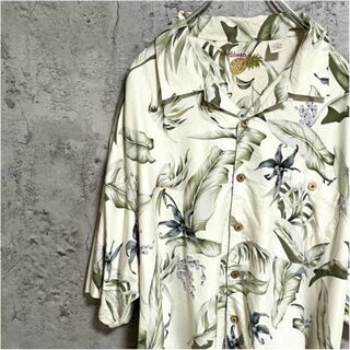 B272　アロハシャツ　オーバーサイズ　総柄　オープンカラー　シルクコットン(Tシャツ/カットソー(半袖/袖なし))