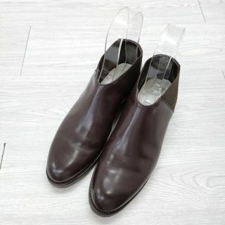 ビューティフルシューズ(BEAUTIFUL SHOES)のBEAUTIFUL SHOES MIDDLE CUT SIDEGORE レザー ミドルカット 定価62700円 24cm サイドゴア ブーツ ブラウン レディース ビューティフルシューズ【中古】4-0404G◎(ブーツ)