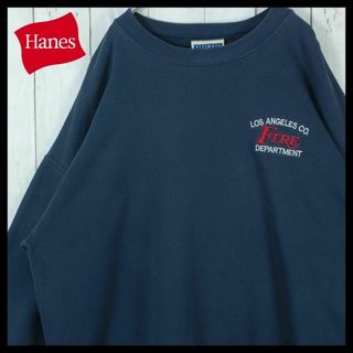 Hanes - 【希少】ヘインズ スウェット 90s ロサンゼルス 消防署 プルオーバー L