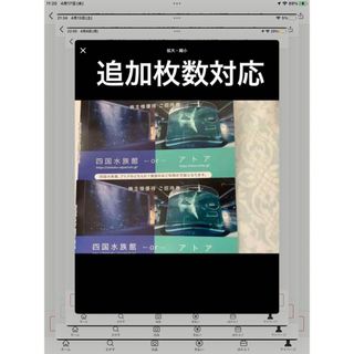 四国水族館 or アトア　株主様優待　ご招待券　2枚　有効期限　2024年10月(水族館)