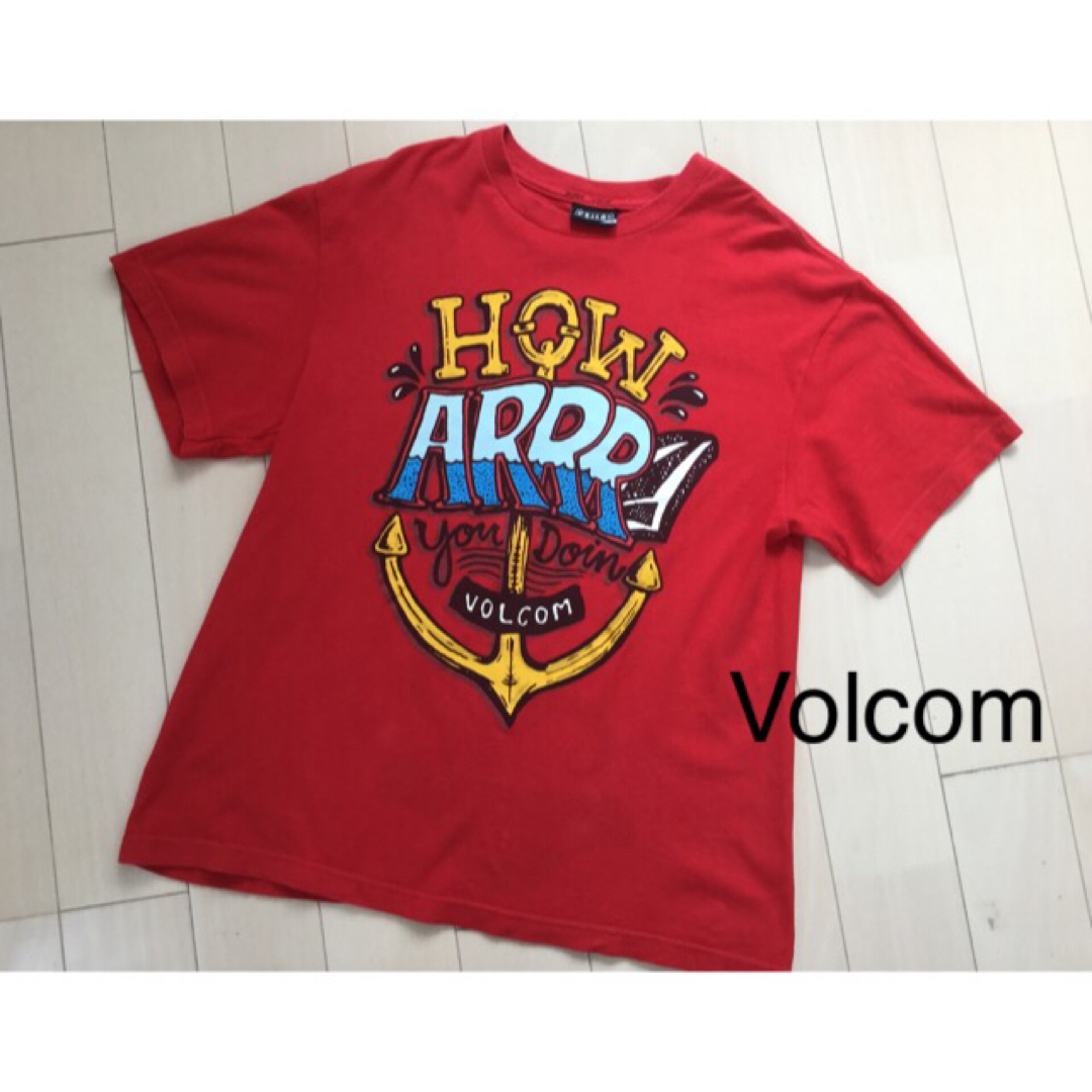 volcom(ボルコム)のVolcom Tシャツ レッド 赤　キッズ XL  メンズ XS  * キッズ/ベビー/マタニティのキッズ服男の子用(90cm~)(Tシャツ/カットソー)の商品写真