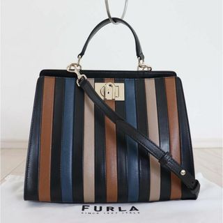 フルラ(Furla)のFURLA フルラ 1927 マルチカラー 切替 ストライプ レザー バッグ(ショルダーバッグ)