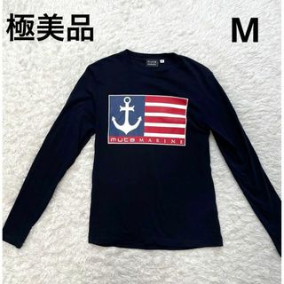 ムータ(muta)の【極美品】muta marine ロンT ネイビー　長袖　星条旗　Mサイズ(Tシャツ(長袖/七分))