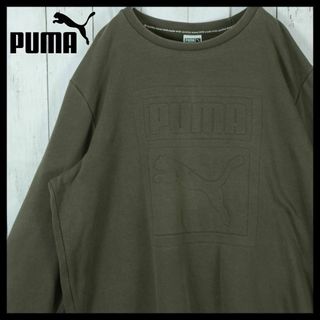 プーマ(PUMA)の【希少】プーマ スウェット 立体ロゴ プルオーバー カーキ XL 入手困難(スウェット)