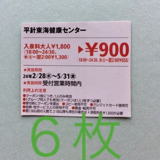  平針東海健康センター  半額券 ６枚(東海ウォーカー)(その他)