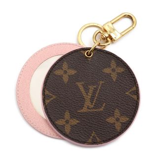 LOUIS VUITTON - LOUIS VUITTON ルイ ヴィトン モノグラム バッグ チャーム LV ミラー キーホルダー M68003  PVC レザー  ブラウン ピンク  ゴールド金具 【本物保証】