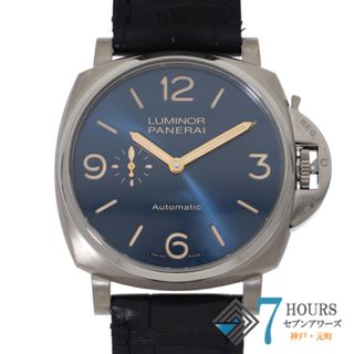 パネライ(PANERAI)の【120486】PANERAI パネライ  PAM00729 ルミノール ブルーダイヤル TI/レザー（クロコ） 自動巻き 保証書 修理明細書 当店オリジナルボックス 腕時計 時計 WATCH メンズ 男性 男 紳士【中古】(腕時計(アナログ))