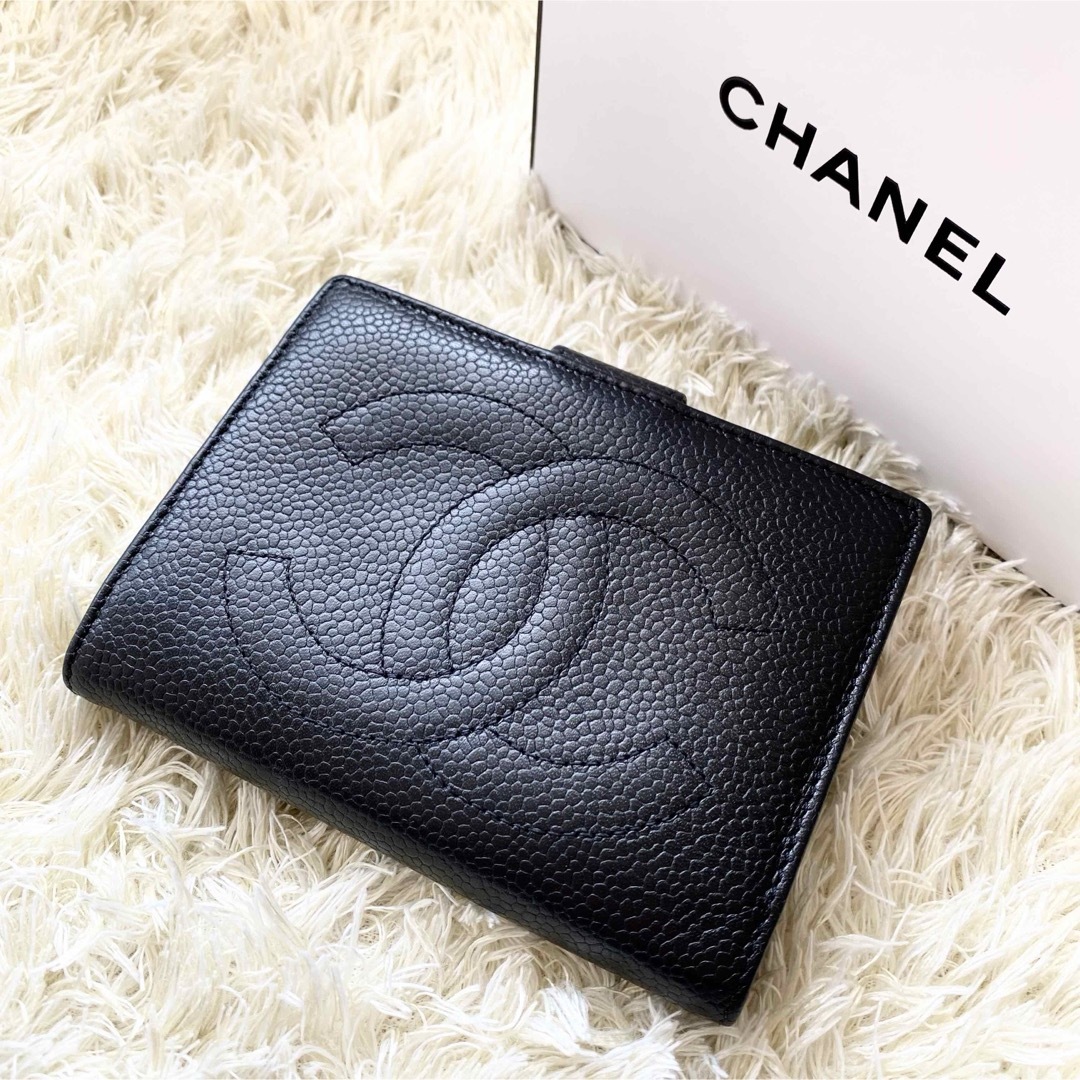 CHANEL(シャネル)の美品✨CHANEL シャネル デカココ キャビアスキン がま口 財布 レディースのファッション小物(財布)の商品写真