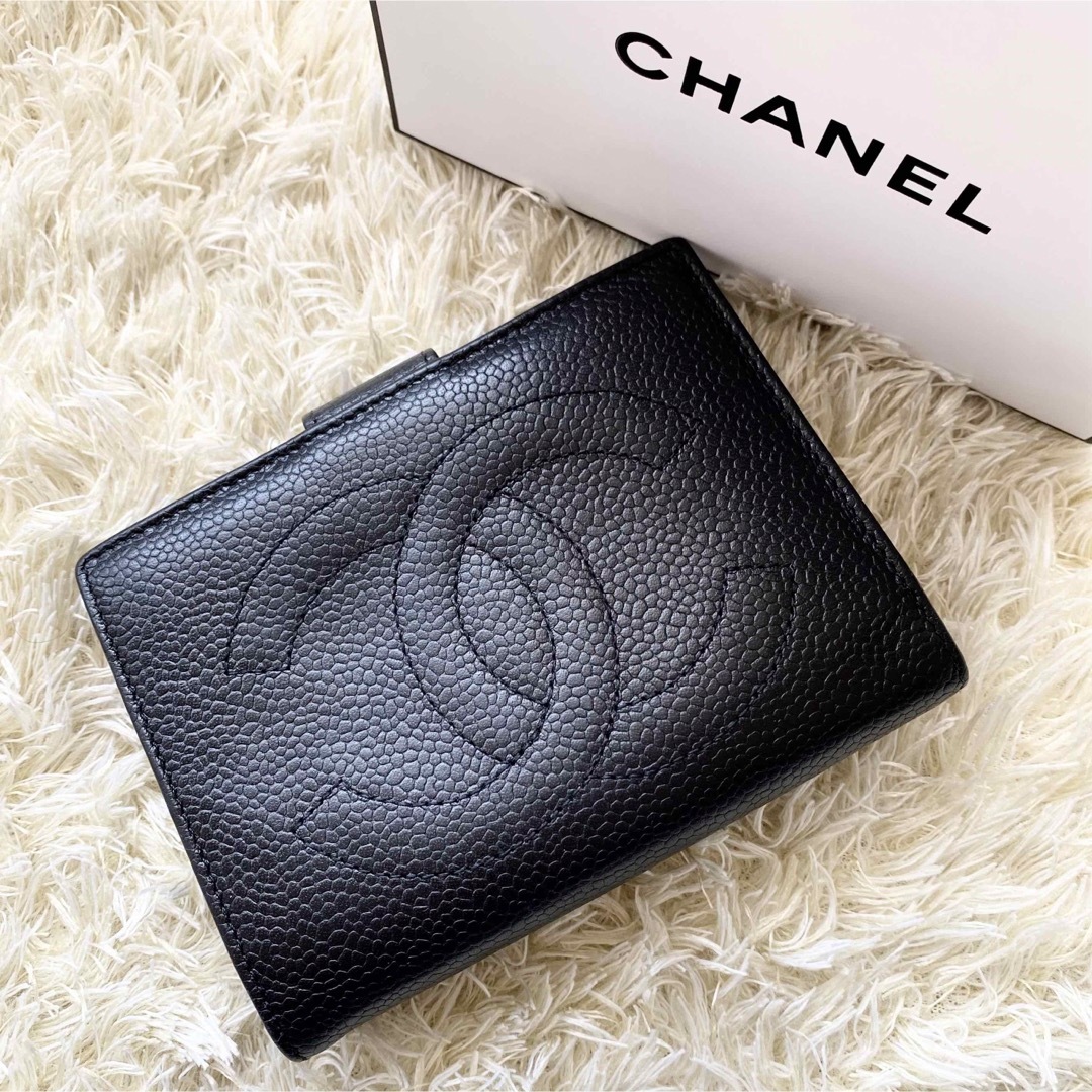 CHANEL(シャネル)の美品✨CHANEL シャネル デカココ キャビアスキン がま口 財布 レディースのファッション小物(財布)の商品写真