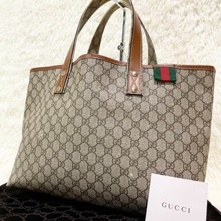 グッチ(Gucci)の大容量　GUCCI トートバッグ　シェリーライン　GGスプリーム　ビジネス　A4(トートバッグ)