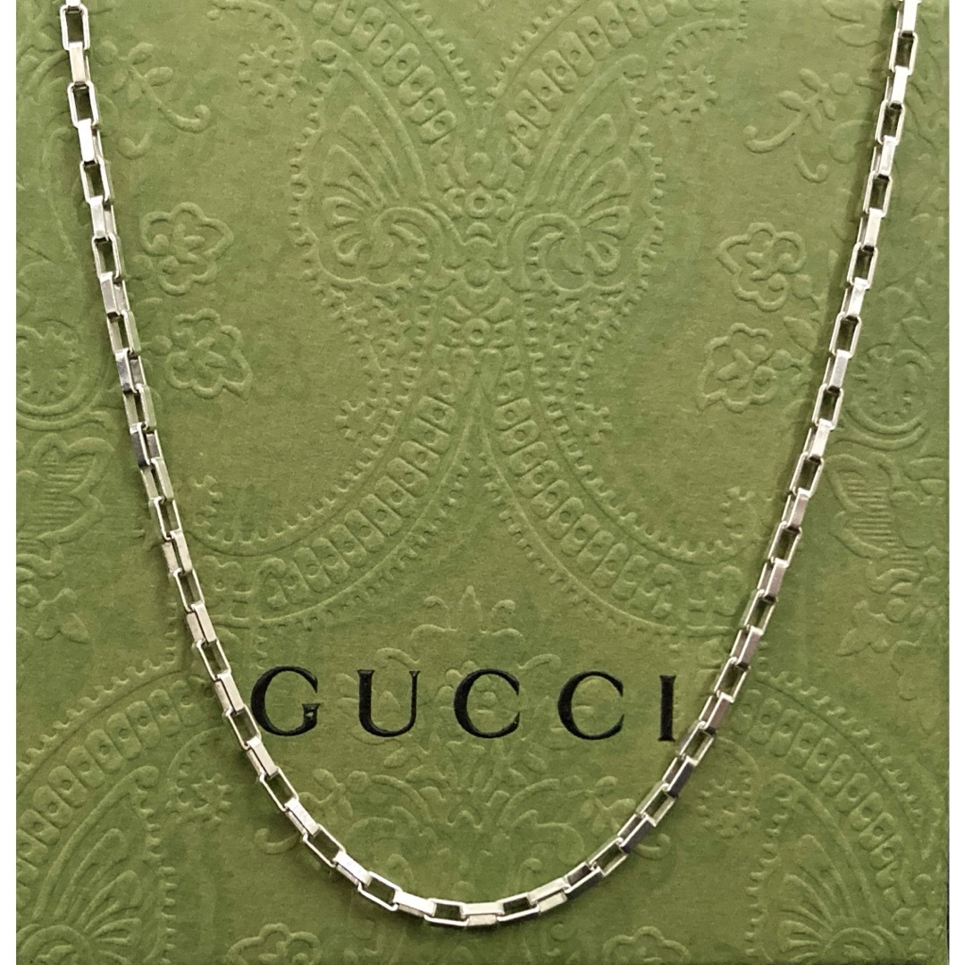 Gucci(グッチ)の正規品 GUCCI/グッチ スクエアチェーンネックレス(約50.5cm)シルバー メンズのアクセサリー(ネックレス)の商品写真