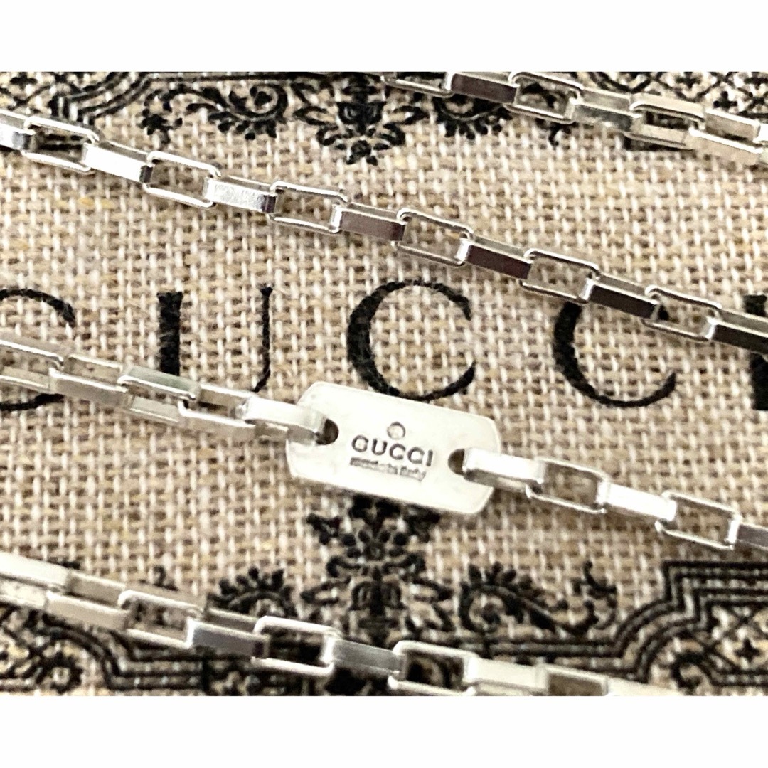Gucci(グッチ)の正規品 GUCCI/グッチ スクエアチェーンネックレス(約50.5cm)シルバー メンズのアクセサリー(ネックレス)の商品写真