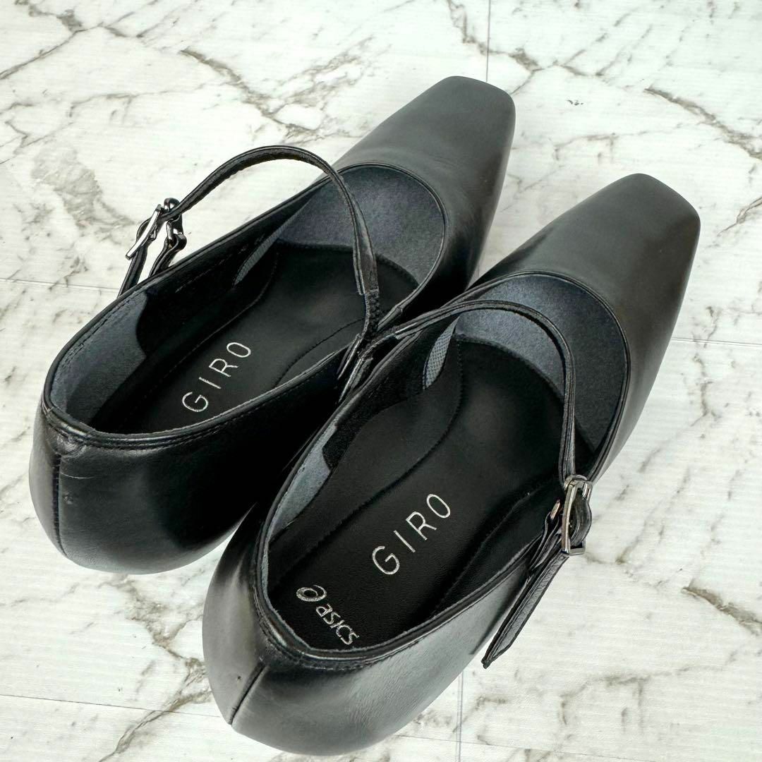 GIRO(ジロ)のGIRO アシックス ストラップ付 レザーパンプス 本革 レディースの靴/シューズ(ハイヒール/パンプス)の商品写真