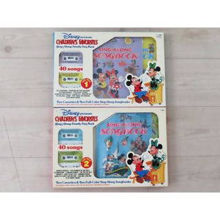 ディズニー(Disney)のS03 希少 当時物 ディズニー Sing-Along カセットテープ 楽譜 本セット FUN PACK 1.2まとめ 1970-80年代③(絵本/児童書)