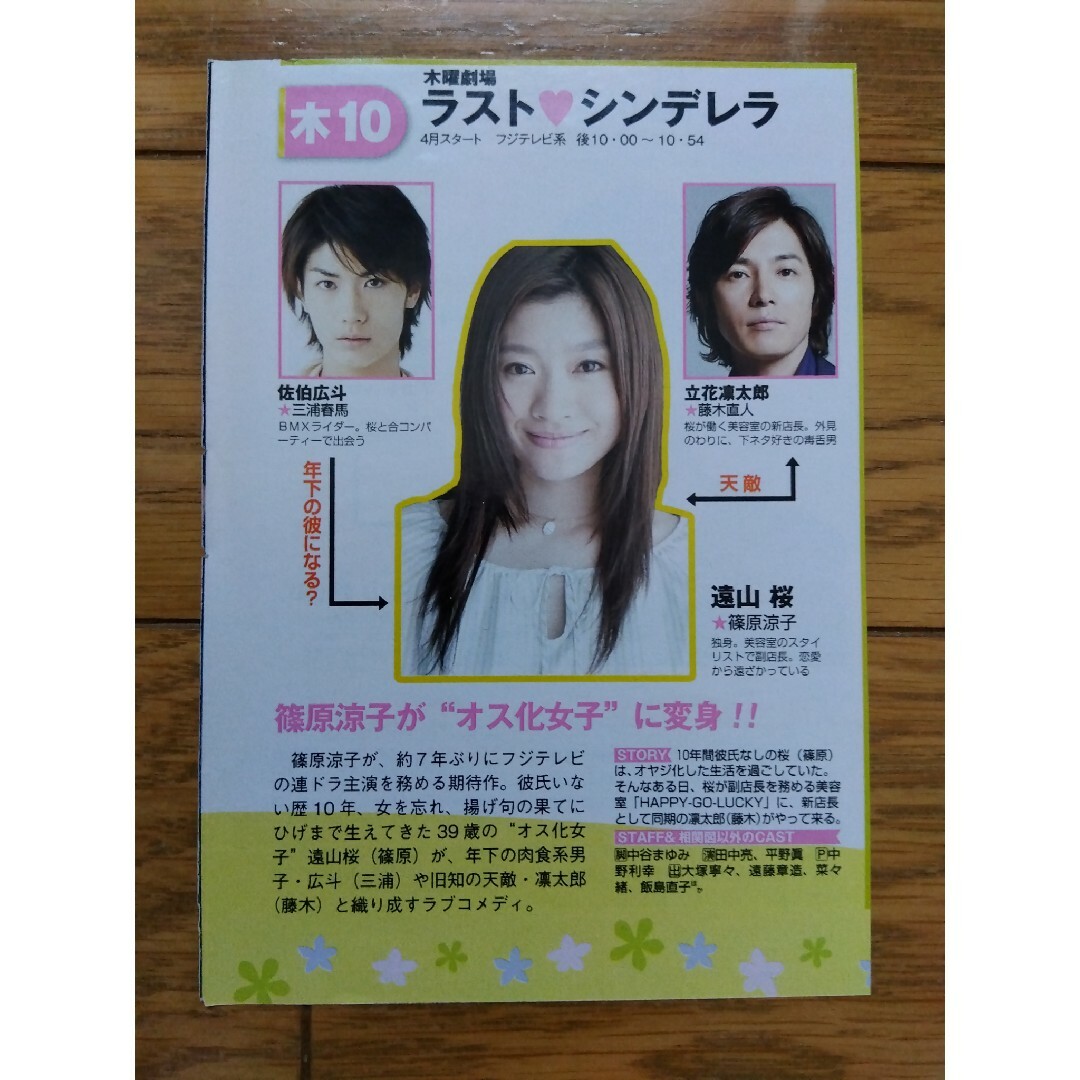 三浦春馬 篠原涼子 ラストシンデレラ 切り抜き 相関図 エンタメ/ホビーの雑誌(アート/エンタメ/ホビー)の商品写真