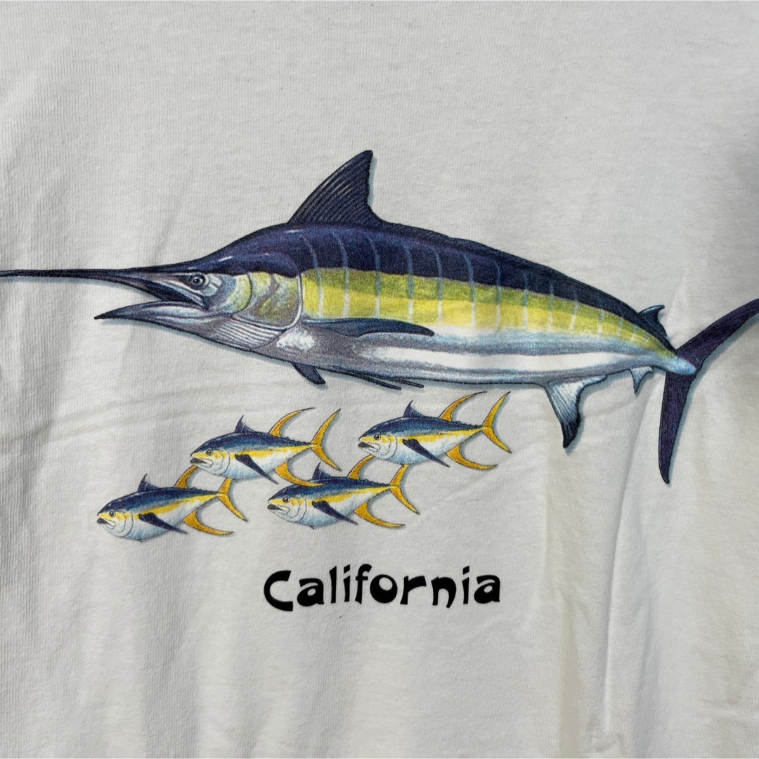 【デルタ】半袖Tシャツ　カジキマグロ　魚　カリフォルニア　ホワイト白　F9 メンズのトップス(Tシャツ/カットソー(半袖/袖なし))の商品写真