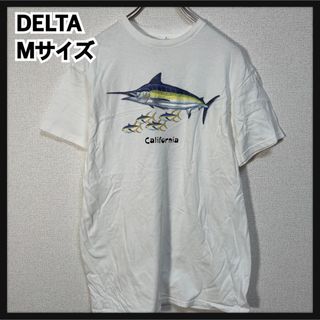 【デルタ】半袖Tシャツ　カジキマグロ　魚　カリフォルニア　ホワイト白　F9(Tシャツ/カットソー(半袖/袖なし))