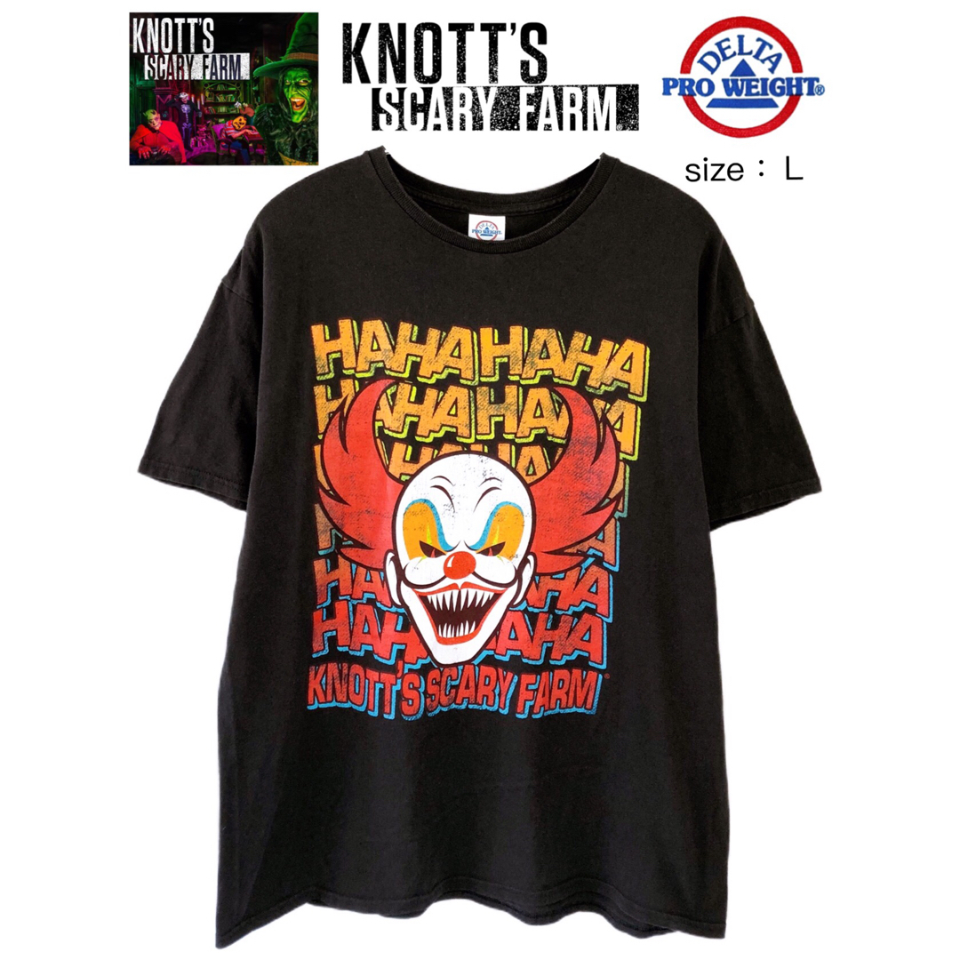 DELTA(デルタ)のKnott's Scary Farm　Tシャツ　L　黒　USA古着 レディースのトップス(Tシャツ(半袖/袖なし))の商品写真