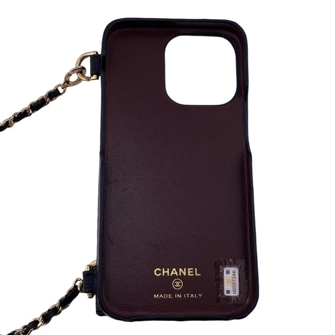 CHANEL(シャネル)のシャネル CHANEL 携帯・スマホアクセサリー
 マトラッセ ココマーク iPhoneケース 12pro 13pro 14pro ブラック スマホ/家電/カメラのスマホアクセサリー(iPhoneケース)の商品写真