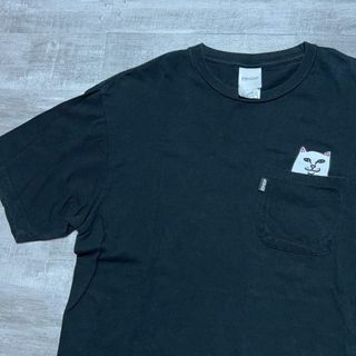 RIPNDIP - RIPNDIP リップンディップ ポケットTシャツ 黒 ブラック L ネコ