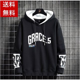 パーカー メンズ ロゴ カジュアル 長袖 M L XL 新品(パーカー)